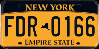 NY license plate FDR0166
