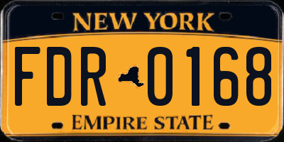 NY license plate FDR0168