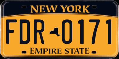 NY license plate FDR0171