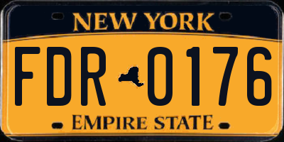 NY license plate FDR0176