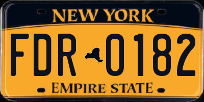 NY license plate FDR0182