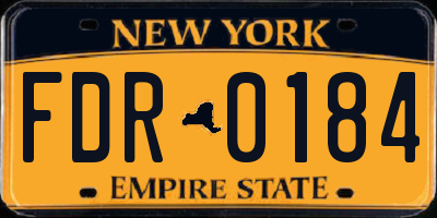 NY license plate FDR0184