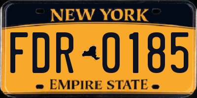 NY license plate FDR0185