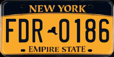 NY license plate FDR0186
