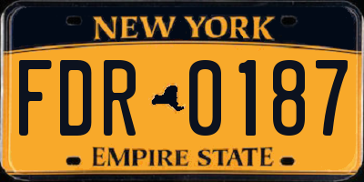 NY license plate FDR0187