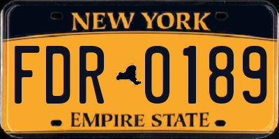 NY license plate FDR0189