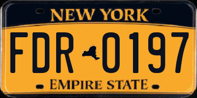NY license plate FDR0197