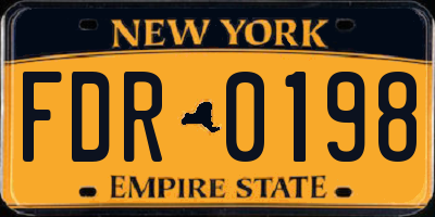 NY license plate FDR0198