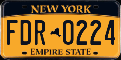 NY license plate FDR0224