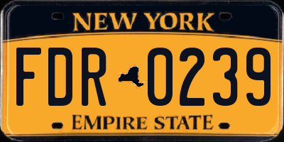 NY license plate FDR0239
