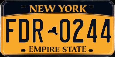 NY license plate FDR0244