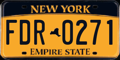 NY license plate FDR0271