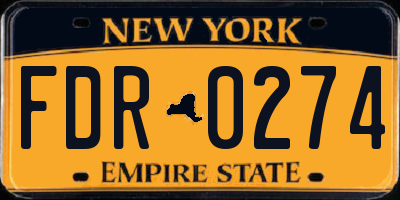 NY license plate FDR0274