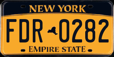 NY license plate FDR0282