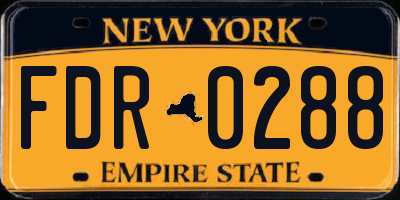 NY license plate FDR0288