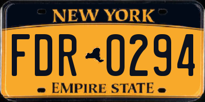 NY license plate FDR0294