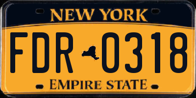 NY license plate FDR0318