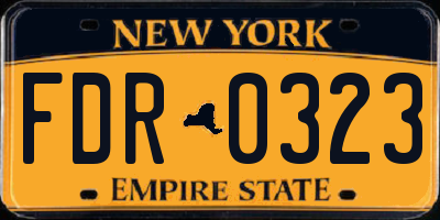 NY license plate FDR0323