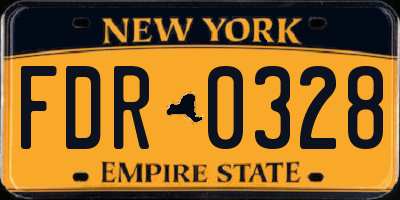 NY license plate FDR0328