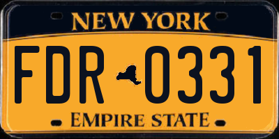 NY license plate FDR0331