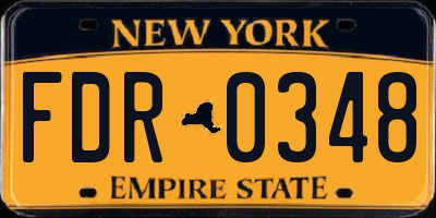 NY license plate FDR0348