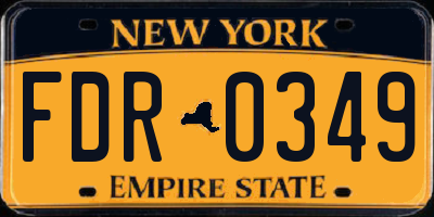 NY license plate FDR0349