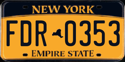 NY license plate FDR0353