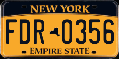 NY license plate FDR0356