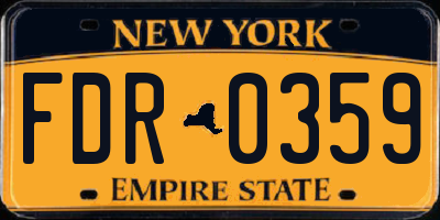 NY license plate FDR0359