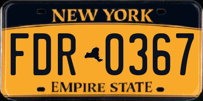 NY license plate FDR0367