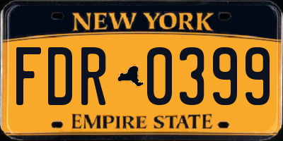 NY license plate FDR0399