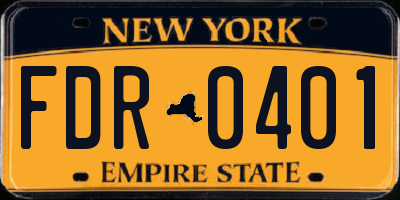 NY license plate FDR0401