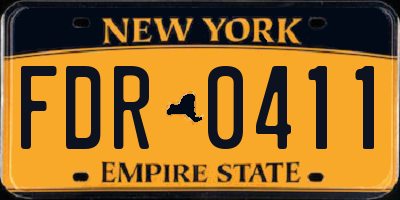 NY license plate FDR0411