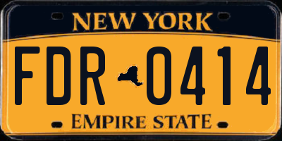 NY license plate FDR0414