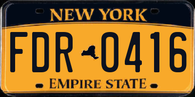 NY license plate FDR0416