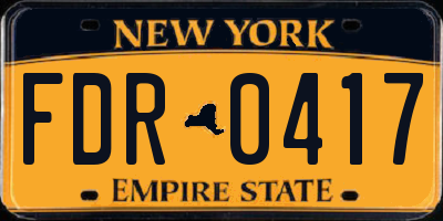 NY license plate FDR0417