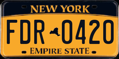 NY license plate FDR0420