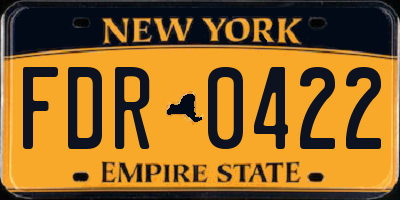NY license plate FDR0422