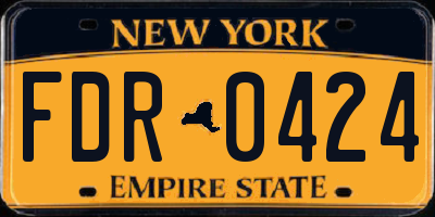 NY license plate FDR0424