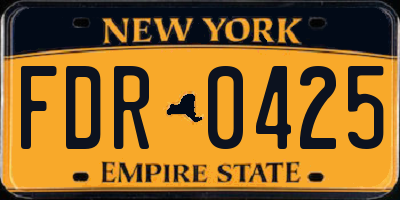 NY license plate FDR0425