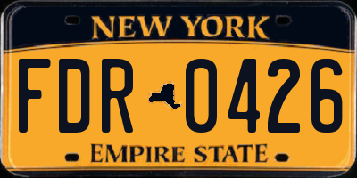 NY license plate FDR0426
