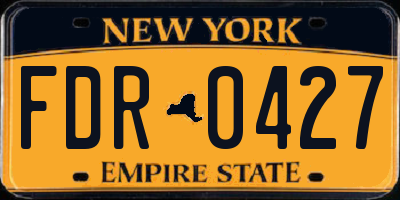 NY license plate FDR0427