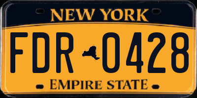 NY license plate FDR0428