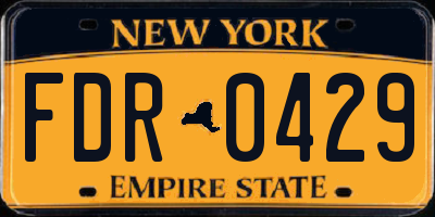 NY license plate FDR0429