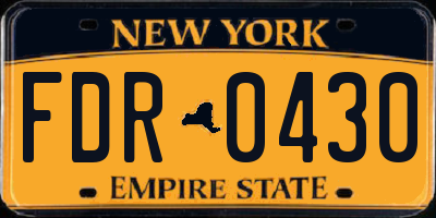 NY license plate FDR0430