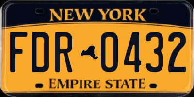 NY license plate FDR0432