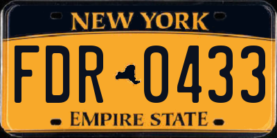NY license plate FDR0433