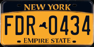NY license plate FDR0434