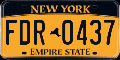 NY license plate FDR0437