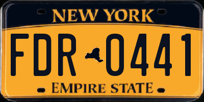 NY license plate FDR0441